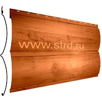 Сайдинг Блок-хаус New 361*334мм 0.45мм Print Elite (Colority Print TwinColor) Корея Rowan (коричневый) Grand Line
